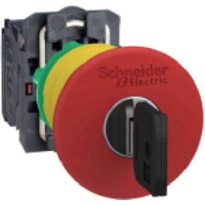 Schneider Electric - Harmony Xb5 - Bouton Arrêt Urgence - Ø40 - À Clé 455 - Rouge - 1o+1f - Vis Schneider Electric - Harmony Xb5 - Bouton Arrêt Urgence - Ø40 - À Clé 455 - Rouge - 1o+1f - Vis