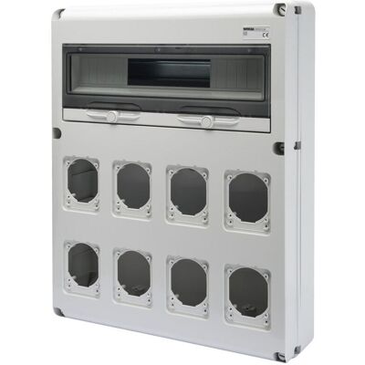 Cuadro De Distribución De 20 Módulos De Gewiss Con 8 Bridas Para Tomas Industriales Gw68013n Cuadro De Distribución De 20 Módulos De Gewiss Con 8 Bridas Para Tomas Industriales Gw68013n