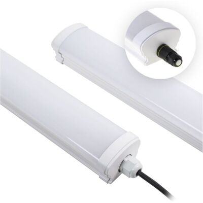 INTERLUSA Regleta Columbite 150cm Ip65 1x46w Led 6000k L.151xan.6,5xal.4,8cm Blanco C/conectores Rápidos INTERLUSA Regleta Columbite 150cm Ip65 1x46w Led 6000k L.151xan.6,5xal.4,8cm Blanco C/conectores Rápidos
