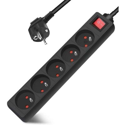 OEM Regleta De 4 Enchufes 16a 2p+t Con Interruptor, 3 Tomas, Cable Alargador 3m 230 V Con Seguridad Para Niños, Color Negro OEM Regleta De 4 Enchufes 16a 2p+t Con Interruptor, 3 Tomas, Cable Alargador 3m 230 V Con Seguridad Para Niños, Color Negro