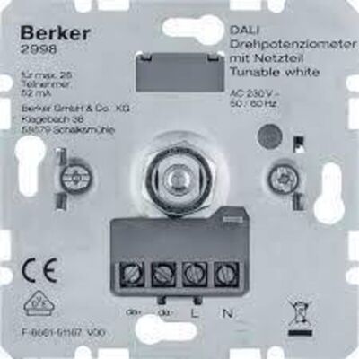 Regulador Dali Con Fuente De Alimentacion Rotativo Berker By Hager 2998 Regulador Dali Con Fuente De Alimentacion Rotativo Berker By Hager 2998