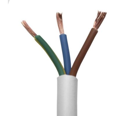 Rollo 100m Manguera Blanco H05vv-f (3x2,5mm) , Rollo De Manguera 100 Metros De Cable Para Uso Eléctrico En Color Blanco H05vv-f Con Sección De Cable De Varias Medidas. - Cofan Rollo 100m Manguera Blanco H05vv-f (3x2,5mm) , Rollo De Manguera 100 Metros De Cable Para Uso Eléctrico En Color Blanco H05vv-f Con Sección De Cable De Varias Medidas. - Cofan