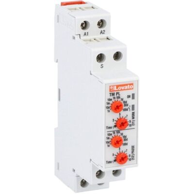 Relé temporizador Lovato Electric TMPL - 1 Módulo, 12-240V, IP40/IP20 Relé temporizador Lovato Electric TMPL - 1 Módulo, 12-240V, IP40/IP20