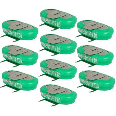Vhbw - 10x Nimh Batería De Botón De Repuesto Tipo 1/v150h 3 Pines 150 Mah 1,2 V Compatible Para Lámparas Solares, Etc. Vhbw - 10x Nimh Batería De Botón De Repuesto Tipo 1/v150h 3 Pines 150 Mah 1,2 V Compatible Para Lámparas Solares, Etc.