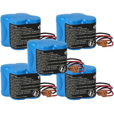 Vhbw - 5x batería de reemplazo para modelos Fanuc GE - 2400mAh, 6V Vhbw - 5x batería de reemplazo para modelos Fanuc GE - 2400mAh, 6V
