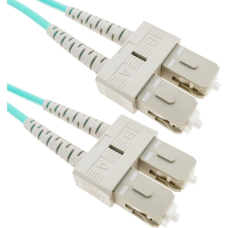 BEMATIK Cable de fibra óptica OM4 multimodo mmf duplex 50µm/125µm sc-sc de 25m - Bematik