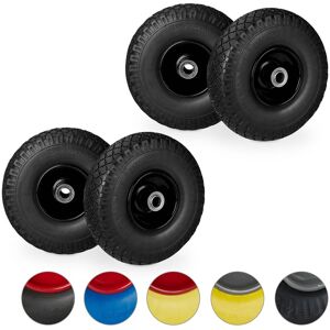 RELAXDAYS 4 Ruedas De Carretilla, Neumáticos De Goma, 3.00-4, Eje De 20mm, Hasta 100 Kg, 260x85 Mm, Negro RELAXDAYS 4 Ruedas De Carretilla, Neumáticos De Goma, 3.00-4, Eje De 20mm, Hasta 100 Kg, 260x85 Mm, Negro