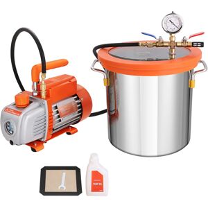 VEVOR Mophorn - Cámara De Vacío De 3 Galones Y Kit De Bomba De 3.5 Cfm, Cámara De Desgasificación Al Vacío Con Tapa De Vidrio Templado, Bomba De Una Etapa Con Botella De Aceite De 250 Ml VEVOR Mophorn - Cámara De Vacío De 3 Galones Y Kit De Bomba De 3.5 Cfm, Cámara De Desgasificación Al Vacío Con Tapa De Vidrio Templado, Bomba De Una Etapa Con Botella De Aceite De 250 Ml
