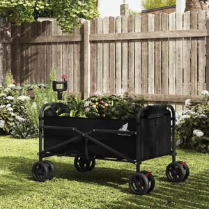 Carrito De 4 Ruedas Dobles - Plegable, Negro - Woltu Carrito De 4 Ruedas Dobles - Plegable, Negro - Woltu
