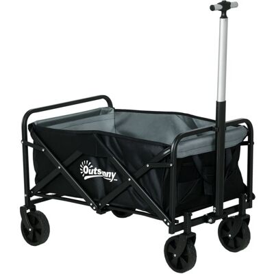 Outsunny - Carro De Jardín Carro Plegable Con 4 Ruedas Longitud Y Ángulo Del Mango Ajustables Capacidad 70 L Carga 80 Kg Para Playa Campaña Outsunny - Carro De Jardín Carro Plegable Con 4 Ruedas Longitud Y Ángulo Del Mango Ajustables Capacidad 70 L Carga 80 Kg Para Playa Campaña