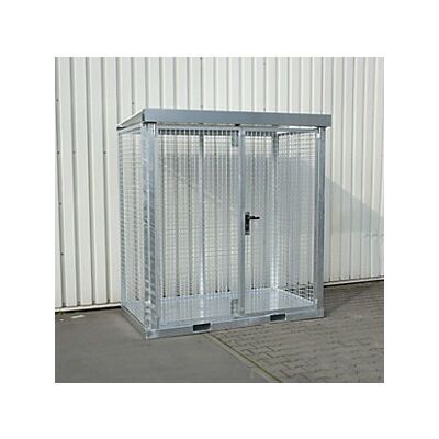 Contenedor de botellas de gas eurokraft pro - acero galvanizado, puertas con cerradura Contenedor de botellas de gas eurokraft pro - acero galvanizado, puertas con cerradura