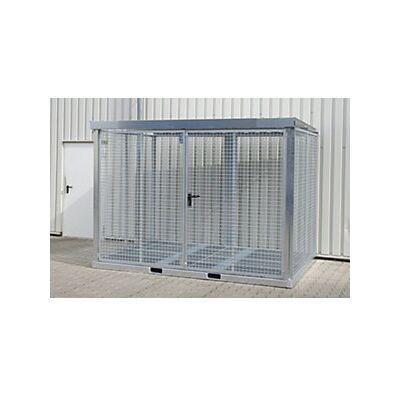 Contenedor de rejilla eurokraft pro para bombonas de gas - Exterior, Acero galvanizado Contenedor de rejilla eurokraft pro para bombonas de gas - Exterior, Acero galvanizado