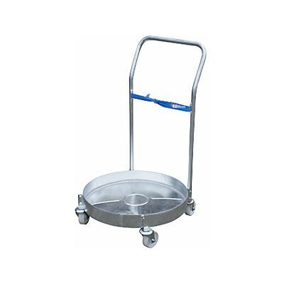 Bauer - Carro Para Bidones Galvanizado Con Bandeja Y Manija Hasta Ø Bauer - Carro Para Bidones Galvanizado Con Bandeja Y Manija Hasta Ø
