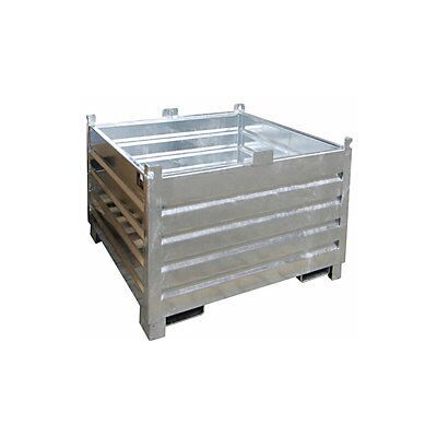 Eurokraft Pro Contenedor de Recolección - 1.0m³, Gris, Acero Eurokraft Pro Contenedor de Recolección - 1.0m³, Gris, Acero