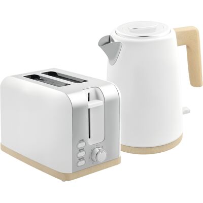 JHY DESIGN Set Bollitore E Tostapane, 1,7 L, 2200 W, Tostapane A 2 Fette Con 7 Livelli Di Doratura, Bianco JHY DESIGN Set Bollitore E Tostapane, 1,7 L, 2200 W, Tostapane A 2 Fette Con 7 Livelli Di Doratura, Bianco