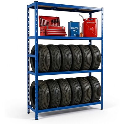 Relaxdays Estantería Para 12 Neumáticos, 180×120×40 Cm, 600 Kg, Acero, Montaje Sin Tornillos, Taller, Azul Relaxdays Estantería Para 12 Neumáticos, 180×120×40 Cm, 600 Kg, Acero, Montaje Sin Tornillos, Taller, Azul
