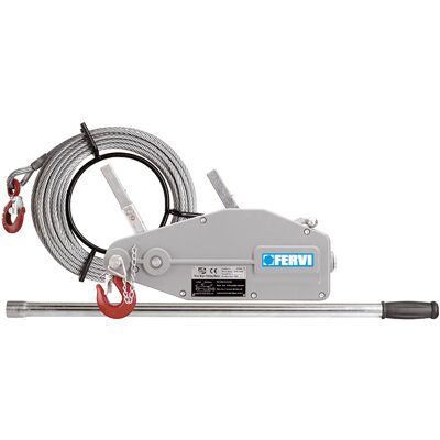 Cabrestante Manual Con Cable De Acero Arrastre Y Elevación 3200 Kg Fervi 0791/32 Cabrestante Manual Con Cable De Acero Arrastre Y Elevación 3200 Kg Fervi 0791/32