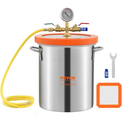 VEVOR Mophorn - Cámara De Vacío De 3 Galones Con Tapa De Vidrio Templado, Cámara De Desgasificación De Silicona VEVOR Mophorn - Cámara De Vacío De 3 Galones Con Tapa De Vidrio Templado, Cámara De Desgasificación De Silicona