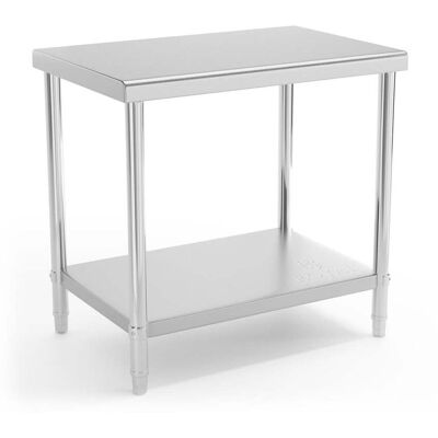 Helloshop26 - Mesa De Trabajo De Cocina Profesional Acero Inoxidable 90 X 60 Cm Capacidad De Carga 210 Kg 140003666 Helloshop26 - Mesa De Trabajo De Cocina Profesional Acero Inoxidable 90 X 60 Cm Capacidad De Carga 210 Kg 140003666