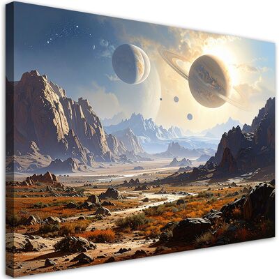 FEEBY Impresión De Imagen Planetas Espacio Montañas Naturaleza 100x70 FEEBY Impresión De Imagen Planetas Espacio Montañas Naturaleza 100x70