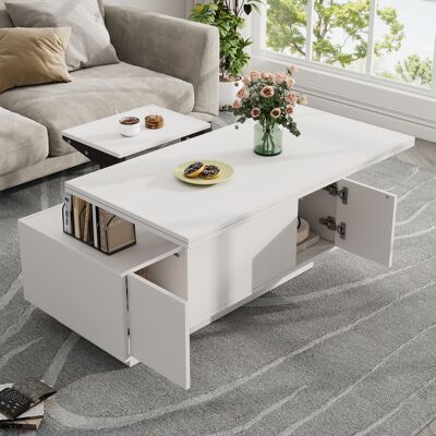 JHY DESIGN Mesa De Centro Moderna Con Mecanismo De Doble Elevación Y Espacio De Almacenamiento Oculto: Capacidad De Carga De Hasta 50 Kg. JHY DESIGN Mesa De Centro Moderna Con Mecanismo De Doble Elevación Y Espacio De Almacenamiento Oculto: Capacidad De Carga De Hasta 50 Kg.