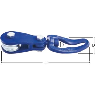 NEWGARDEN Gancho Giratorio De Cable/cadena Con Polea De Cable Grado 100 Con Argolla NEWGARDEN Gancho Giratorio De Cable/cadena Con Polea De Cable Grado 100 Con Argolla
