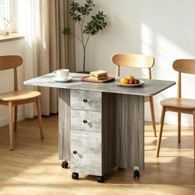 JHY DESIGN Mesa De Comedor Que Ahorra Espacio, Mesa Plegable Multifuncional Con Cajones Y Ruedas, Mesa Rodante Moderna, Mesa De Trabajo Compacta (solo Con 1 Mesa De Comedor). JHY DESIGN Mesa De Comedor Que Ahorra Espacio, Mesa Plegable Multifuncional Con Cajones Y Ruedas, Mesa Rodante Moderna, Mesa De Trabajo Compacta (solo Con 1 Mesa De Comedor).