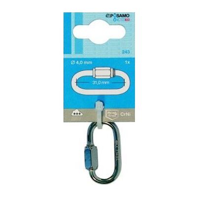 POSAMO Mosquetón De Tornillo Inoxidable 4mm De 1 Unidad (por 10) POSAMO Mosquetón De Tornillo Inoxidable 4mm De 1 Unidad (por 10)