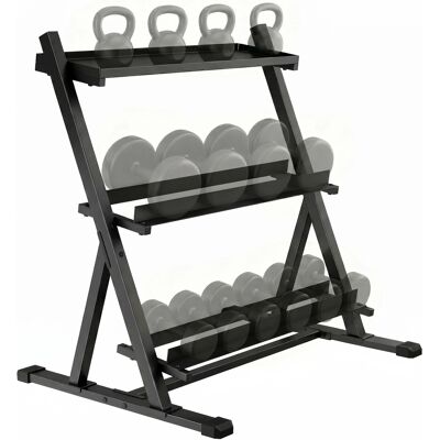 JHY DESIGN Soporte De Acero De 3 Niveles Para Barras De Pesas, Capacidad De 200 Kg, 88 X 66 X 88 Cm, Negro. JHY DESIGN Soporte De Acero De 3 Niveles Para Barras De Pesas, Capacidad De 200 Kg, 88 X 66 X 88 Cm, Negro.