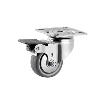 TENTE Rueda Industrial Giratoria En Goma: Di谩metro50 X 19 Mm Placa Soporte En Acero Inoxidable Con Freno: 60 X 60 Mm. Capacidad: 50 TENTE Rueda Industrial Giratoria En Goma: Di谩metro50 X 19 Mm Placa Soporte En Acero Inoxidable Con Freno: 60 X 60 Mm. Capacidad: 50