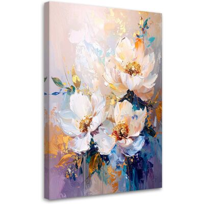 FEEBY Impresión De Imagen Flores Brillantes En Una Composición Pastel Con Azul Y Dorado 70x100 FEEBY Impresión De Imagen Flores Brillantes En Una Composición Pastel Con Azul Y Dorado 70x100