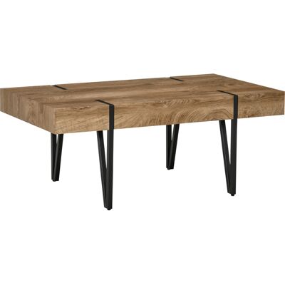 JHY DESIGN Mesa De Centro De Estilo Industrial, 105 Cm X 60 Cm X 42 Cm, Negra Y Marrón. JHY DESIGN Mesa De Centro De Estilo Industrial, 105 Cm X 60 Cm X 42 Cm, Negra Y Marrón.