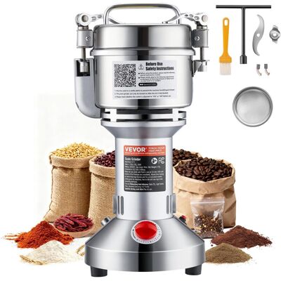Molinillo De Granos Electrico 1500 W Capacidad De 300 G Molinillo De Especias De Alta Velocidad Con Pulverizador De Acero Inoxidable Para Granos Secos Especias Cereales Cafe Maíz Pimienta - Vevor Molinillo De Granos Electrico 1500 W Capacidad De 300 G Molinillo De Especias De Alta Velocidad Con Pulverizador De Acero Inoxidable Para Granos Secos Especias Cereales Cafe Maíz Pimienta - Vevor