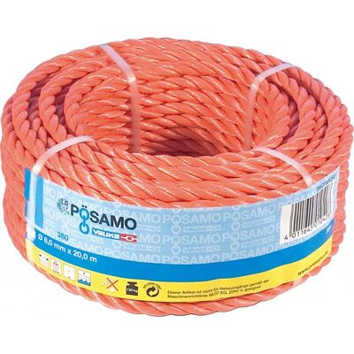 Posamo - Cuerda Ppd 8mm A 20m Naranja (por 10) Posamo - Cuerda Ppd 8mm A 20m Naranja (por 10)