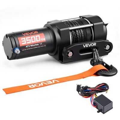 Vevor Cabrestante Electrico 12v 1587 Kg Para Atv Con Cuerda Sintetica De 5 Mm X 10 M, Motor 0,97 Kw, Control Remoto Con Cable, Gancho, Guía De Cable Y Soporte De Montaje Para Exteriores Y Todoterreno Vevor Cabrestante Electrico 12v 1587 Kg Para Atv Con Cuerda Sintetica De 5 Mm X 10 M, Motor 0,97 Kw, Control Remoto Con Cable, Gancho, Guía De Cable Y Soporte De Montaje Para Exteriores Y Todoterreno
