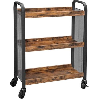 HELLOSHOP26 Carro De Cocina De Estilo Industrial Que Ahorra Espacio Con Patas Ajustables Y Ruedas Estante De Cocina Estructura De Hierro 66 X 26 X 85 Cm Marrón Rústico 120003268 HELLOSHOP26 Carro De Cocina De Estilo Industrial Que Ahorra Espacio Con Patas Ajustables Y Ruedas Estante De Cocina Estructura De Hierro 66 X 26 X 85 Cm Marrón Rústico 120003268