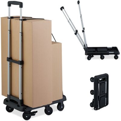Relaxdays Plataforma Con Ruedas Plegable, Carrito Transporte Mudanza Y Carga, Mango Telescópico, Hasta 100 Kg, Negro Relaxdays Plataforma Con Ruedas Plegable, Carrito Transporte Mudanza Y Carga, Mango Telescópico, Hasta 100 Kg, Negro