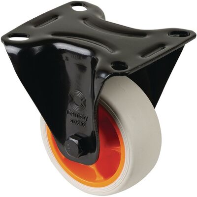 Bs Rollen - Roulette Fixe D.80mm Trgf.100kg Plateau Caoutchouc L104xl80mm Couleur Rl.gris Clair Bs Rolls Bs Rollen - Roulette Fixe D.80mm Trgf.100kg Plateau Caoutchouc L104xl80mm Couleur Rl.gris Clair Bs Rolls