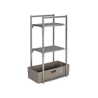 Estantería CEMO gris claro para bidones - 65L bandeja de goteo Estantería CEMO gris claro para bidones - 65L bandeja de goteo