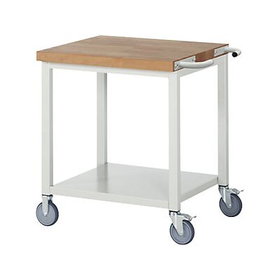 Mesa de taller móvil Eurokraft pro - Marco, Haya, Gris Claro Mesa de taller móvil Eurokraft pro - Marco, Haya, Gris Claro