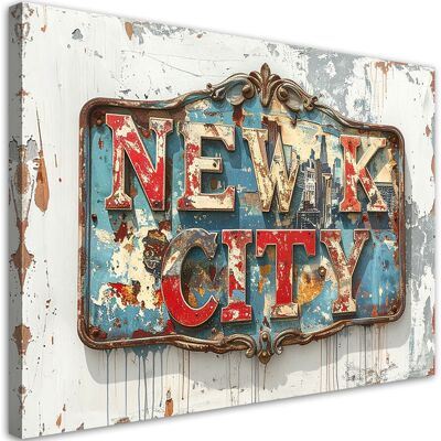 FEEBY Impresión De Imagen, Letrero De Nueva York Retro, 120x80 FEEBY Impresión De Imagen, Letrero De Nueva York Retro, 120x80