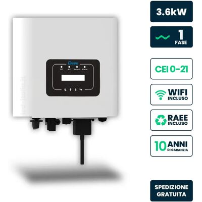 Inversor De Red Monofásico V-tac Deye De 3,6 Kw, Mppt1, Lcd Cei 0-21, Wifi, 10 Años De Garantía Ip65 Inversor De Red Monofásico V-tac Deye De 3,6 Kw, Mppt1, Lcd Cei 0-21, Wifi, 10 Años De Garantía Ip65