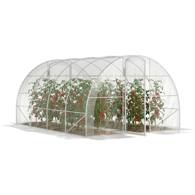 JHY DESIGN Serra A Tunnel Di 4 X 3 X 2 M (12 M²) Con 2 Porte A Battente E Copertura In Pe Da 150 G/m² Per Ortaggi, Piante E Fiori. JHY DESIGN Serra A Tunnel Di 4 X 3 X 2 M (12 M²) Con 2 Porte A Battente E Copertura In Pe Da 150 G/m² Per Ortaggi, Piante E Fiori.