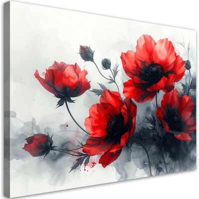 FEEBY Impresión De Imagen Flores Rojas En Una Expresiva Composición Pictórica 100x70 FEEBY Impresión De Imagen Flores Rojas En Una Expresiva Composición Pictórica 100x70