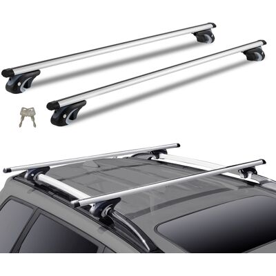 Vevor Barras Transversales Universales De Techo Portaequipajes De Aluminio Compatibles Con Rieles Laterales Elevados Con Espacio Carga De 90,7 Kg Con Cerraduras, Para Suv, Sedanes, Furgonetas Vevor Barras Transversales Universales De Techo Portaequipajes De Aluminio Compatibles Con Rieles Laterales Elevados Con Espacio Carga De 90,7 Kg Con Cerraduras, Para Suv, Sedanes, Furgonetas