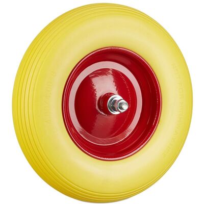 Relaxdays - 4 Ruedas Carretilla 4.80 4.00-8 Con Eje, Goma, Amarillo-rojo, Hasta 100 Kg Relaxdays - 4 Ruedas Carretilla 4.80 4.00-8 Con Eje, Goma, Amarillo-rojo, Hasta 100 Kg