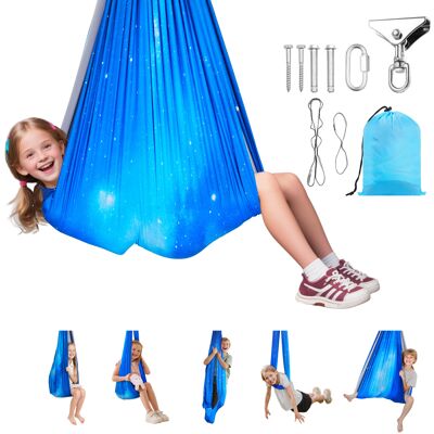Vevor Conjunto De Hamaca De Yoga Aerea, Fabricado Con Tejido De Doble Capa, Con Suspensión Giratoria De 360°, Arnes En Forma De O Y Capacidad De Carga Máxima De 136,07 Kg, Azul, 1500 X 1500 Mm Vevor Conjunto De Hamaca De Yoga Aerea, Fabricado Con Tejido De Doble Capa, Con Suspensión Giratoria De 360°, Arnes En Forma De O Y Capacidad De Carga Máxima De 136,07 Kg, Azul, 1500 X 1500 Mm