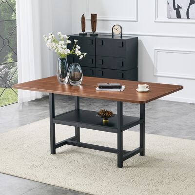 JHY DESIGN Mesa De Comedor Rectangular De Estilo Industrial, Acabado En Nogal, 160 × 90 × 76 Cm, Con Capacidad Para 4 A 6 Personas. JHY DESIGN Mesa De Comedor Rectangular De Estilo Industrial, Acabado En Nogal, 160 × 90 × 76 Cm, Con Capacidad Para 4 A 6 Personas.