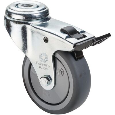 Bs Rollen - Rueda Giratoria Con Diámetro Fijo 100 Mm Carga 70 Kg Con Orificio Trasero Bola De 10,2 Mm, Goma, Gris Bs Rollen - Rueda Giratoria Con Diámetro Fijo 100 Mm Carga 70 Kg Con Orificio Trasero Bola De 10,2 Mm, Goma, Gris