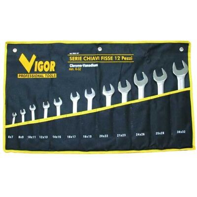 Serie De Llaves Fijas Vigor Crv-din3110, 12 Piezas Serie De Llaves Fijas Vigor Crv-din3110, 12 Piezas
